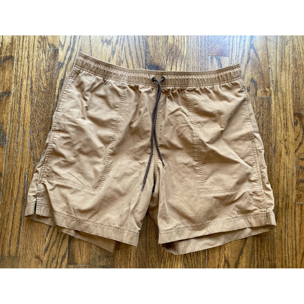 Filson Water Shorts Mens Size Large Beige Quick Dry Flax Lightweight Green River